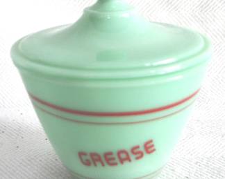 7151 - Jadeite Grease Jar - 6.5" x 5.5"
