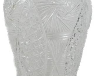 1054 - Monumental Cut Glass Vase 16.5"
