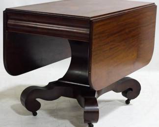 188 - Period Empire Drop Leaf Table 29x40x22 or 29x44x55 on casters
