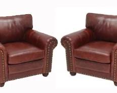 1846 - Pair Hardwick Leather Chairs by LEA Leather 36" x 41" x 37"
