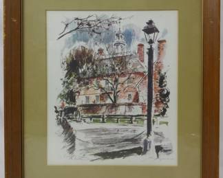 1245 - Signed Watercolor Frame 18x16
