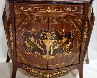 4200 - French Satinwood Inlay Serpentine Server 38 x 47 x 21
