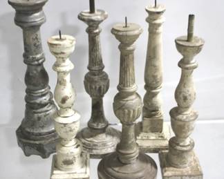 7002 - 6 Wood Candle Prickets
