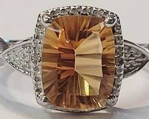 55 - Sterling Citrine size 8 Ring
