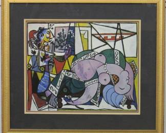 9016 - Woman on Couch Giclee by Pablo Picasso 27 X 22
