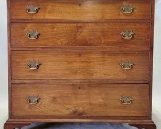 4218 - Southern Walnut 4 Drawer Chest Bracket Foot, dovetailed 40 x 40 x 21
