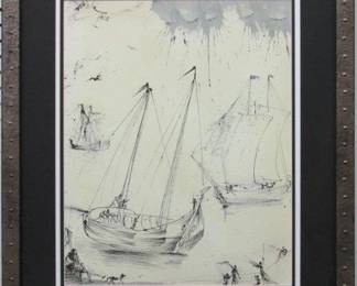 9012 - Fisherman Giclee by Salvador Dali 22 X 25.5
