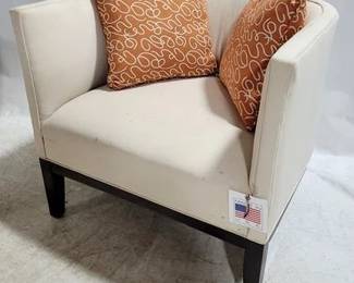 4208 - Upholstered Chair w/ Pillows some spots 30 x 34 x 24
