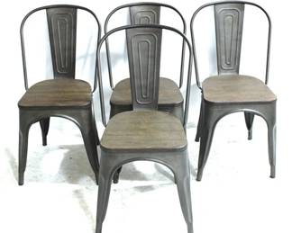 2245 - 4 Wood & Metal Dining Chairs 32 x 14 x 16
