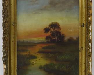 1242 - Signed Art "Pedals on the Water" OIl on Canvas 14x12
