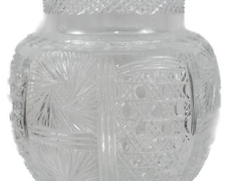 1070 - Monumental Cut Glass Vase 14.5"
