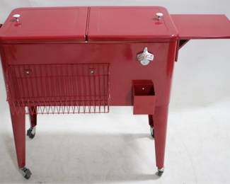 390 - Metal Coca-Cola Store Cooler on Legs 47" x 18" x 14"
