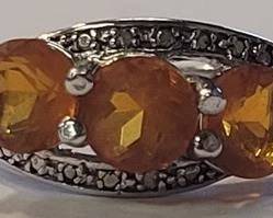 53 - Sterling Aziotic Gemstone size 6.5 Ring
