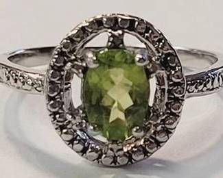 57 - Sterling Peridot size 7 Ring
