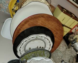 Serving plates and platters and trays