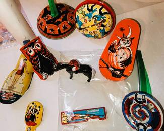 Metal made in Japan Tin - Metal Noisemakers AND a Disneyland flashlight