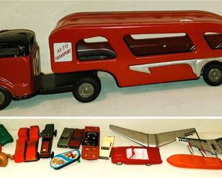 Metal / Tin Trucks and Planes + plastic and wood