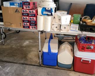 Coolers, household basics, small microwave oven