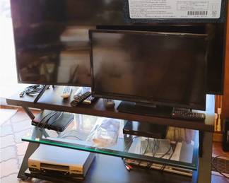 Sony 55" smart TV, DVD and VCR players, media stand