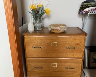 2 drawer oak filing cabinet