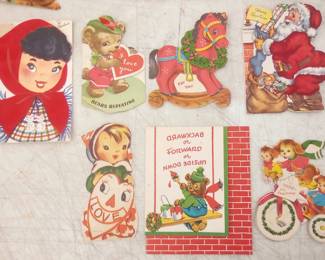 Vintage Anthropomorphic Valentines and other vintage cards. Sold as a group.