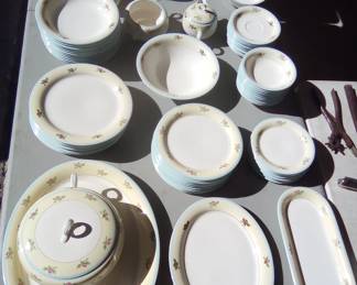 Vintage Homer Laughlin SWING dishes. Nice colorful set that IS selling online.