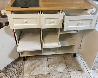Kitchen island with marble insert and drop leaf- $