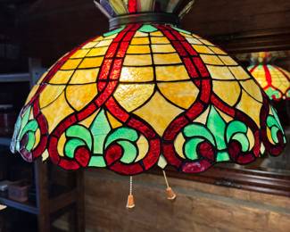 Large Stained Glass Hanging Lamp $350