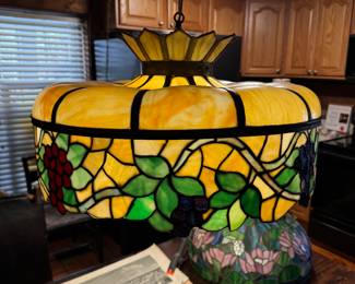 Large Stained Glass Hanging Lamp $350