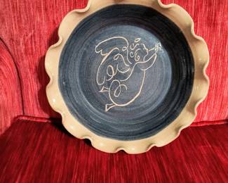 Turn and burn pottery dish