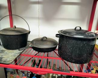 Cast iron and enamel pot 