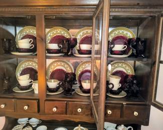 China cabinet w/ red Cape cod 