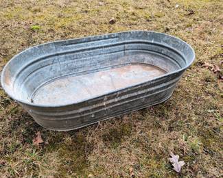 Large galvanized tub