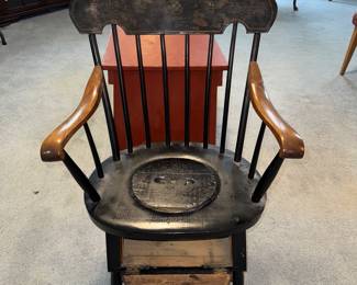 ANTIQUE COMMODE CHAIR 