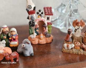 Miniature folk nativity scenes