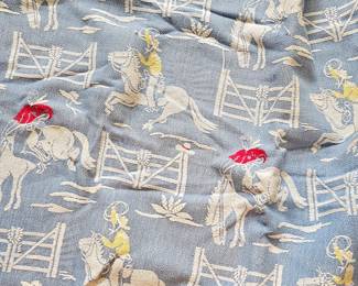 vintage kid's cowboy blanket