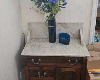Antique washstand with marble top