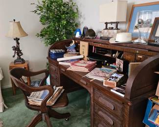 Another view of the awesome desk with hidden drawers