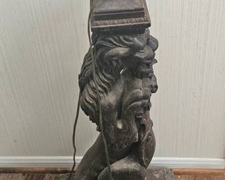 carved lions base  lamps