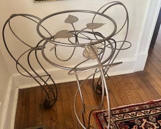 Matching table with glass top