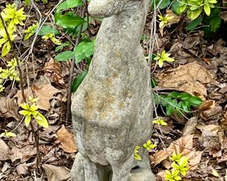 Large old cement whippet sculpture 