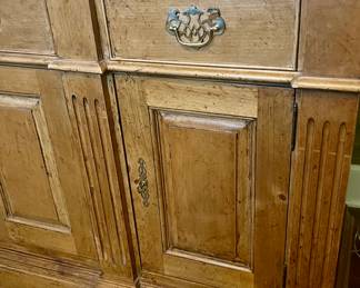Mid 1800s English 6 foot credenza in light walnut!  Stunning antique.