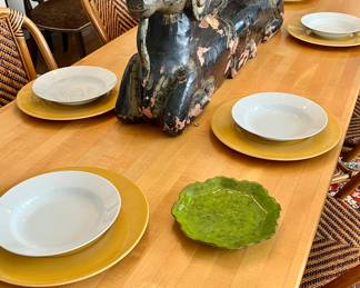 TABLE IS SOLD
 Butcher block dining table that can be used as a work table or desk