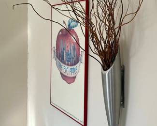 Stainless lathe turned “Alessi” wall sconce circa 1990