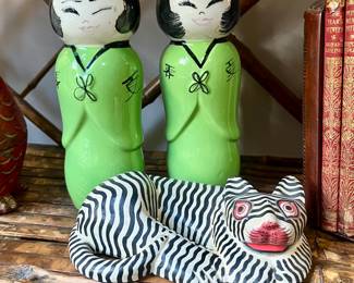 MCM tiki cups in glazed pottery