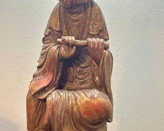 Antique gilt wood figurine as lamp circa 1780-1810