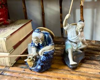 These are fine mud men fishing figurines 