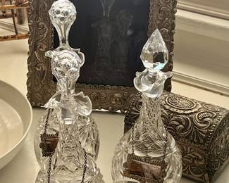 Cut lead crystal decanters circa 1900