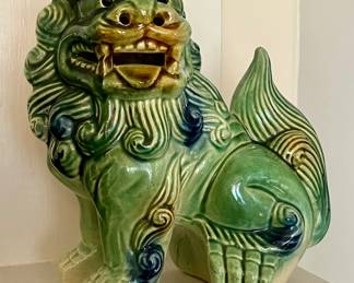 Temple foo dog pair in old mud men style…turn of the century 