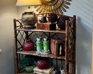 Just amazing tortoise shell bamboo pieces throughout the home